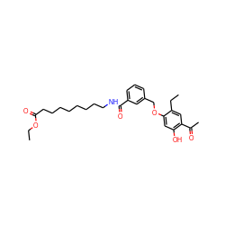 CCOC(=O)CCCCCCCCNC(=O)c1cccc(COc2cc(O)c(C(C)=O)cc2CC)c1 ZINC000028465015