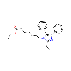 CCOC(=O)CCCCCCn1c(CC)nc(-c2ccccc2)c1-c1ccccc1 ZINC000028821615