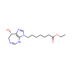 CCOC(=O)CCCCCCn1cnc2c1NC=NC[C@@H]2O ZINC000013807246