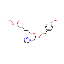 CCOC(=O)CCCCCO[C@@H](COCc1ccc(OC)cc1)Cn1ccnc1 ZINC000029484355