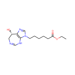 CCOC(=O)CCCCCn1cnc2c1NC=NC[C@@H]2O ZINC000013807241