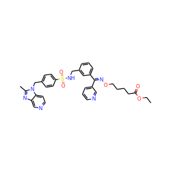 CCOC(=O)CCCCO/N=C(\c1cccnc1)c1cccc(CNS(=O)(=O)c2ccc(Cn3c(C)nc4cnccc43)cc2)c1 ZINC000095552385