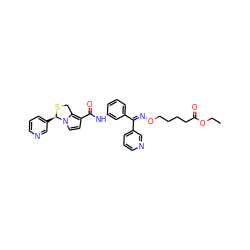 CCOC(=O)CCCCO/N=C(\c1cccnc1)c1cccc(NC(=O)c2ccn3c2CS[C@@H]3c2cccnc2)c1 ZINC000027090703