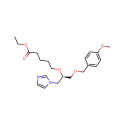 CCOC(=O)CCCCO[C@@H](COCc1ccc(OC)cc1)Cn1ccnc1 ZINC000029482414