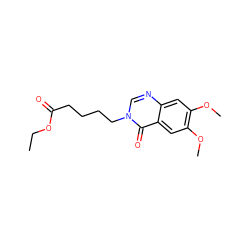 CCOC(=O)CCCCn1cnc2cc(OC)c(OC)cc2c1=O ZINC000013800960