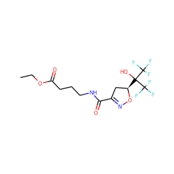 CCOC(=O)CCCNC(=O)C1=NO[C@H](C(O)(C(F)(F)F)C(F)(F)F)C1 ZINC000035859782