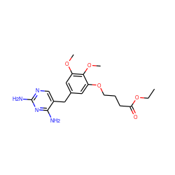 CCOC(=O)CCCOc1cc(Cc2cnc(N)nc2N)cc(OC)c1OC ZINC000034801943