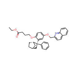 CCOC(=O)CCCOc1ccc(OCc2ccc3ccccc3n2)cc1[C@]1(c2ccccc2)C[C@H]2CC[C@H]1C2 ZINC000253668285