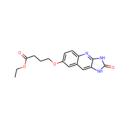 CCOC(=O)CCCOc1ccc2nc3[nH]c(=O)[nH]c3cc2c1 ZINC000013725548