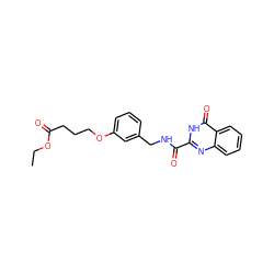 CCOC(=O)CCCOc1cccc(CNC(=O)c2nc3ccccc3c(=O)[nH]2)c1 ZINC000114402227