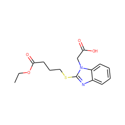 CCOC(=O)CCCSc1nc2ccccc2n1CC(=O)O ZINC000084654066