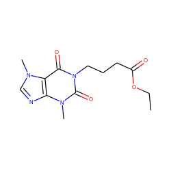 CCOC(=O)CCCn1c(=O)c2c(ncn2C)n(C)c1=O ZINC000013745125