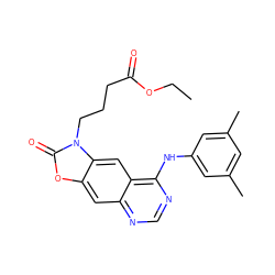 CCOC(=O)CCCn1c(=O)oc2cc3ncnc(Nc4cc(C)cc(C)c4)c3cc21 ZINC000473111557