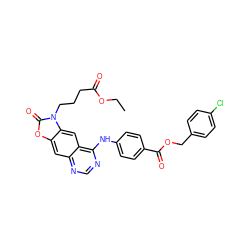 CCOC(=O)CCCn1c(=O)oc2cc3ncnc(Nc4ccc(C(=O)OCc5ccc(Cl)cc5)cc4)c3cc21 ZINC000473119029