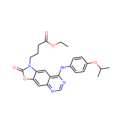 CCOC(=O)CCCn1c(=O)oc2cc3ncnc(Nc4ccc(OC(C)C)cc4)c3cc21 ZINC000473122123