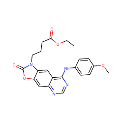 CCOC(=O)CCCn1c(=O)oc2cc3ncnc(Nc4ccc(OC)cc4)c3cc21 ZINC000473120507