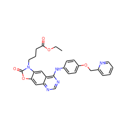 CCOC(=O)CCCn1c(=O)oc2cc3ncnc(Nc4ccc(OCc5ccccn5)cc4)c3cc21 ZINC000473113848