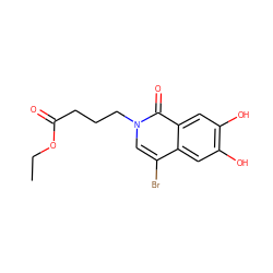 CCOC(=O)CCCn1cc(Br)c2cc(O)c(O)cc2c1=O ZINC000013800919