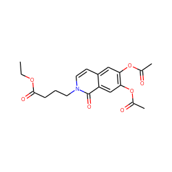 CCOC(=O)CCCn1ccc2cc(OC(C)=O)c(OC(C)=O)cc2c1=O ZINC000013800914