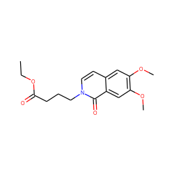 CCOC(=O)CCCn1ccc2cc(OC)c(OC)cc2c1=O ZINC000013800902