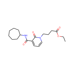 CCOC(=O)CCCn1cccc(C(=O)NC2CCCCCC2)c1=O ZINC000103263575