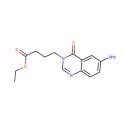 CCOC(=O)CCCn1cnc2ccc(N)cc2c1=O ZINC000000024090