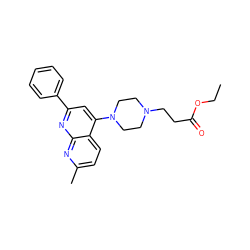 CCOC(=O)CCN1CCN(c2cc(-c3ccccc3)nc3nc(C)ccc23)CC1 ZINC000026749867