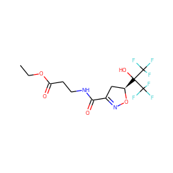 CCOC(=O)CCNC(=O)C1=NO[C@H](C(O)(C(F)(F)F)C(F)(F)F)C1 ZINC000035996721