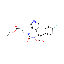 CCOC(=O)CCNC(=O)n1oc(=O)c(-c2ccc(F)cc2)c1-c1ccncc1 ZINC000029054469