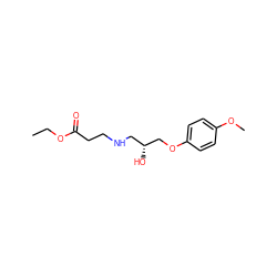 CCOC(=O)CCNC[C@@H](O)COc1ccc(OC)cc1 ZINC000029208111