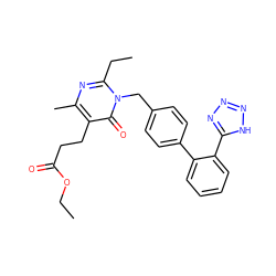 CCOC(=O)CCc1c(C)nc(CC)n(Cc2ccc(-c3ccccc3-c3nnn[nH]3)cc2)c1=O ZINC000073278028