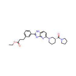 CCOC(=O)CCc1cccc(-c2nc3nc(N4CCC[C@@H](C(=O)N5CCCC5)C4)ccc3[nH]2)c1 ZINC000221405967