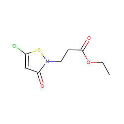 CCOC(=O)CCn1sc(Cl)cc1=O ZINC000040379518