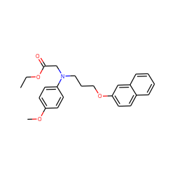 CCOC(=O)CN(CCCOc1ccc2ccccc2c1)c1ccc(OC)cc1 ZINC000029132184