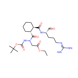 CCOC(=O)CN(NC(=O)OC(C)(C)C)C(=O)[C@@H]1CCCC[C@H]1C(=O)N[C@H](C=O)CCCN=C(N)N ZINC000026935458