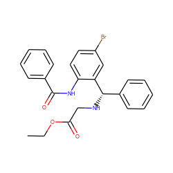 CCOC(=O)CN[C@@H](c1ccccc1)c1cc(Br)ccc1NC(=O)c1ccccc1 ZINC000034800665