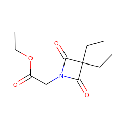 CCOC(=O)CN1C(=O)C(CC)(CC)C1=O ZINC000029134289