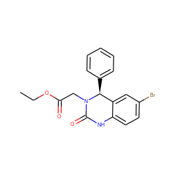 CCOC(=O)CN1C(=O)Nc2ccc(Br)cc2[C@@H]1c1ccccc1 ZINC000001198854