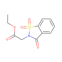 CCOC(=O)CN1C(=O)c2ccccc2S1(=O)=O ZINC000000297517