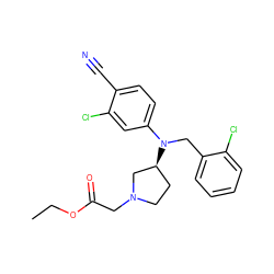 CCOC(=O)CN1CC[C@H](N(Cc2ccccc2Cl)c2ccc(C#N)c(Cl)c2)C1 ZINC000043120522