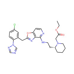 CCOC(=O)CN1CCCC[C@@H]1CCNc1nccc2oc(Cc3cc(Cl)ccc3-n3cncn3)nc12 ZINC000028527361