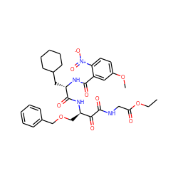 CCOC(=O)CNC(=O)C(=O)[C@@H](COCc1ccccc1)NC(=O)[C@H](CC1CCCCC1)NC(=O)c1cc(OC)ccc1[N+](=O)[O-] ZINC000049775651