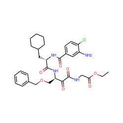 CCOC(=O)CNC(=O)C(=O)[C@@H](COCc1ccccc1)NC(=O)[C@H](CC1CCCCC1)NC(=O)c1ccc(Cl)c(N)c1 ZINC000049777248