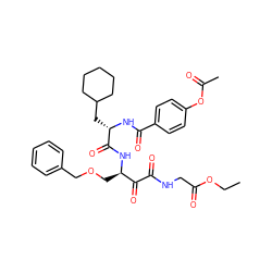 CCOC(=O)CNC(=O)C(=O)[C@@H](COCc1ccccc1)NC(=O)[C@H](CC1CCCCC1)NC(=O)c1ccc(OC(C)=O)cc1 ZINC000049777205