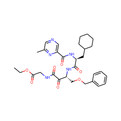 CCOC(=O)CNC(=O)C(=O)[C@@H](COCc1ccccc1)NC(=O)[C@H](CC1CCCCC1)NC(=O)c1cncc(C)n1 ZINC000049793257