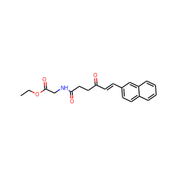 CCOC(=O)CNC(=O)CCC(=O)/C=C/c1ccc2ccccc2c1 ZINC000064573385