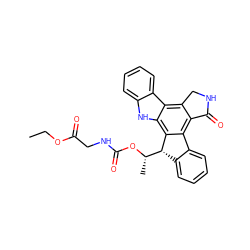 CCOC(=O)CNC(=O)O[C@@H](C)[C@H]1c2ccccc2-c2c3c(c4c([nH]c5ccccc54)c21)CNC3=O ZINC000029043443