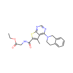 CCOC(=O)CNC(=O)c1sc2ncnc(N3CCc4ccccc4C3)c2c1C ZINC000002931599