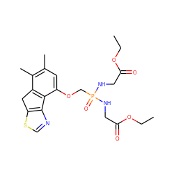 CCOC(=O)CNP(=O)(COc1cc(C)c(C)c2c1-c1ncsc1C2)NCC(=O)OCC ZINC000053242890