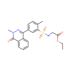 CCOC(=O)CNS(=O)(=O)c1cc(-c2nn(C)c(=O)c3ccccc23)ccc1C ZINC000002222874